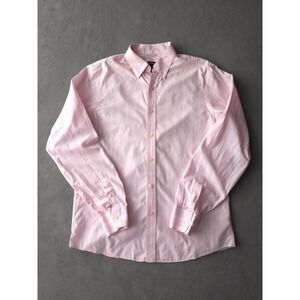 Vintage 2000s Club Monaco Pink Striped Cotton Dress Shirt L Button-Up